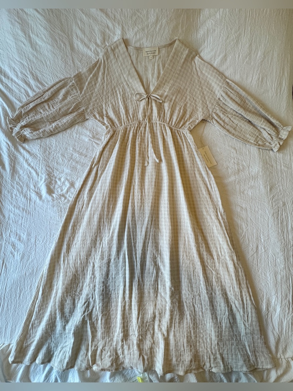 NWT, Worth Collective Hunter Dress, 100% Cotton, Baby Pink Plaid, Medium - Picture 11 of 17